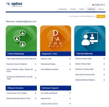 Optos Customer Portal 